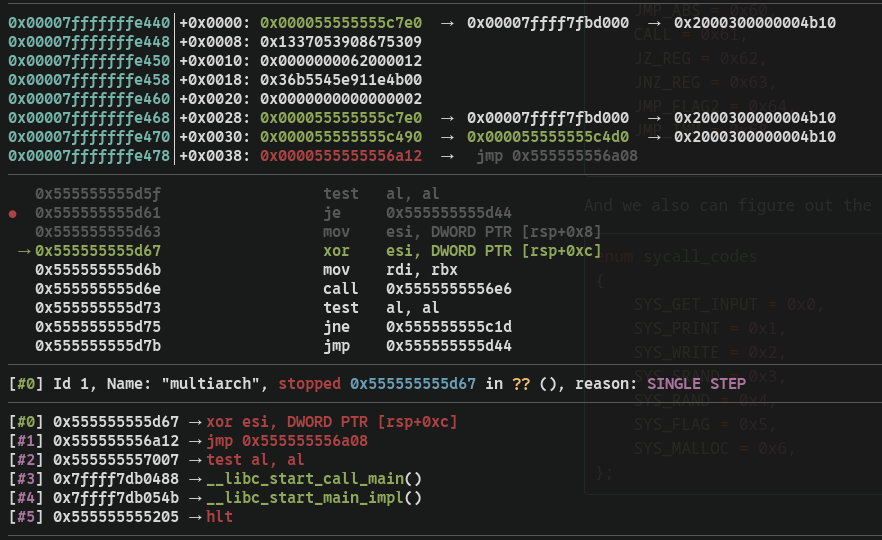 Screenshot of disassembly (xor operator)